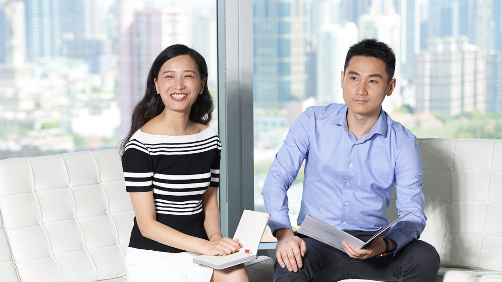 Female and male employees